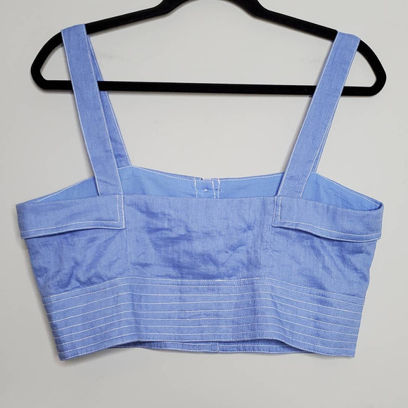 SUBOO • Blue Azure 100% Linen Crop Top NEW Sz 6 - Picture 8 of 8